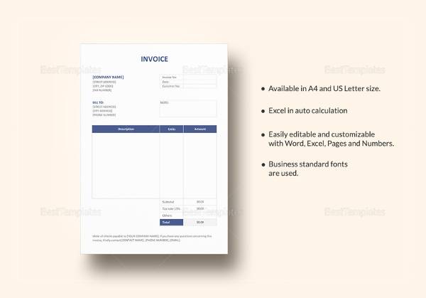 simple invoice format 