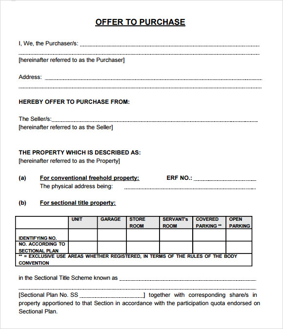 10-sample-offer-to-purchase-real-estate-forms-sample-templates