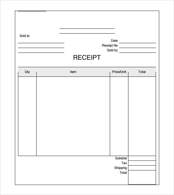 simple receipt template free