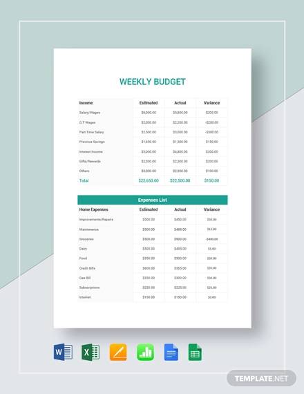 simple weekly budget template1
