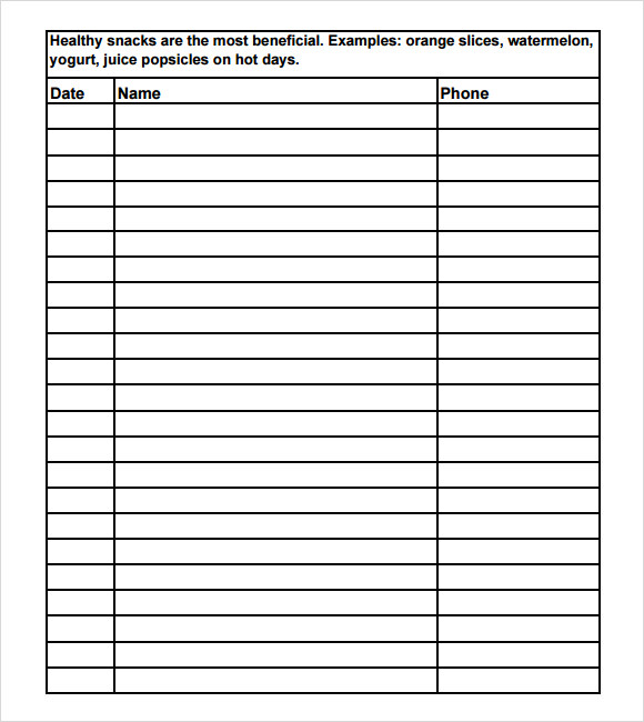 FREE 27+ Sign Up Sheet Samples in Google Docs MS Word Pages PDF