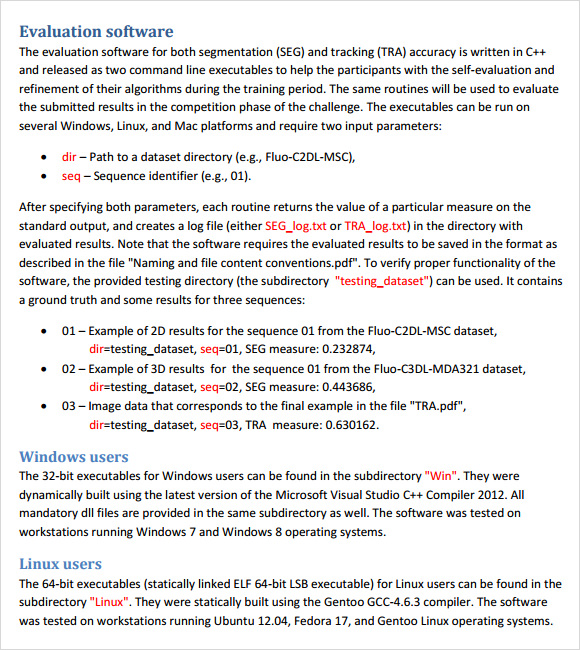 software evaluation template