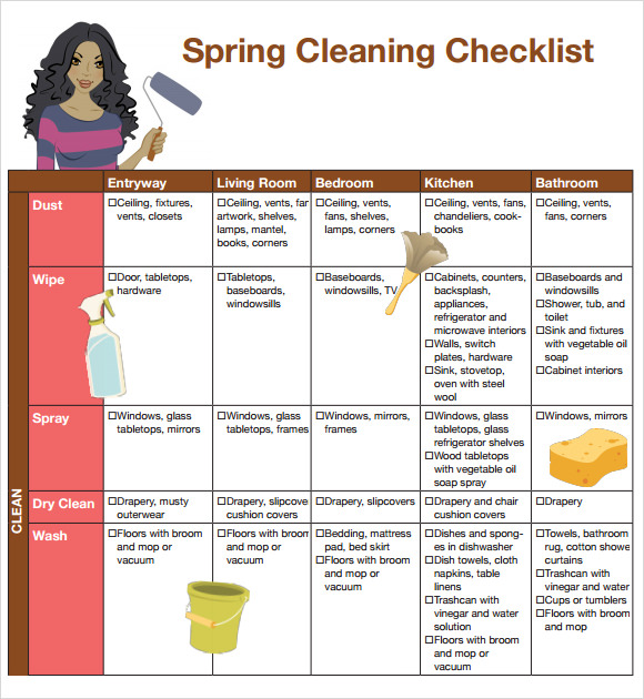spring cleaning room room checklist
