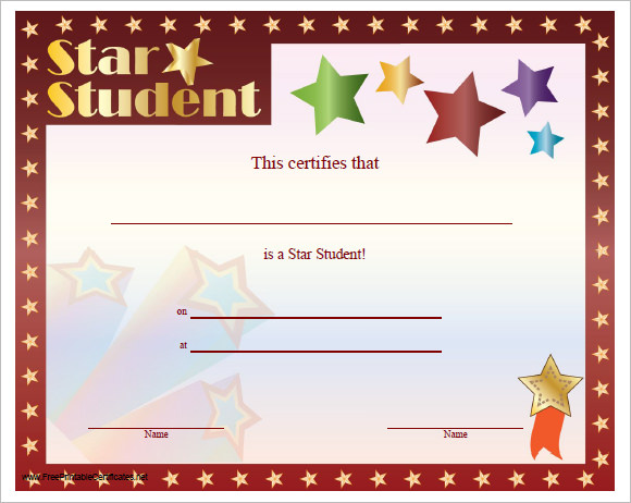 star student certificate