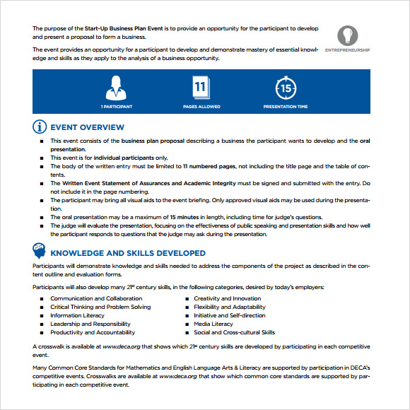 startup business plan event template