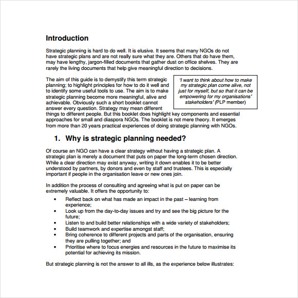 strategic planning process pdf