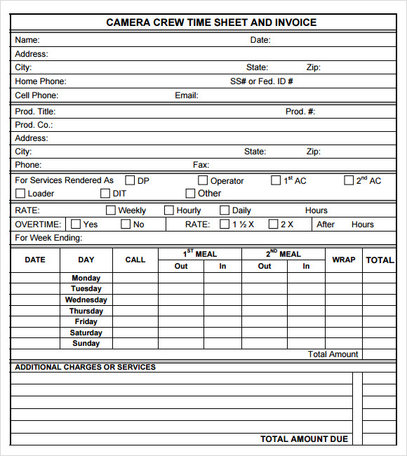 FREE 23  Sample Time Sheet Templates in MS Word Numbers Pages