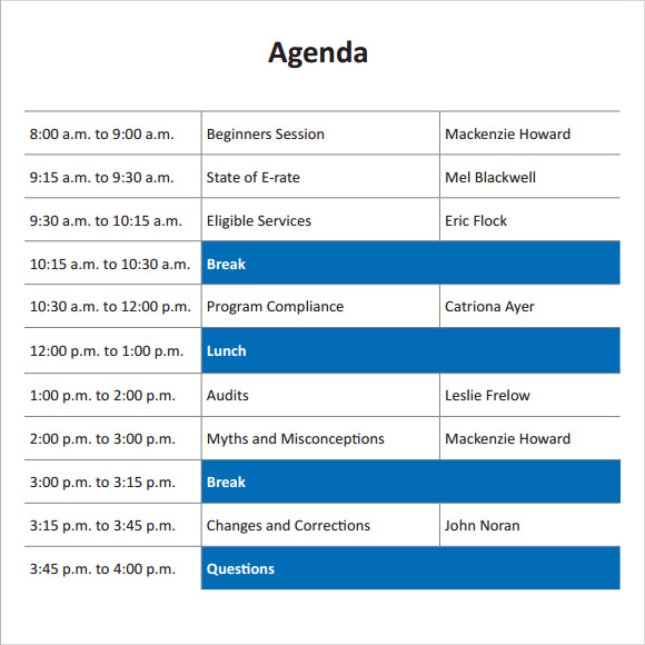 presentation skills training agenda