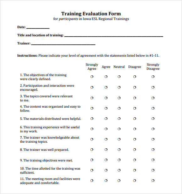 FREE 10 Sample Workshop Evaluation Forms In PDF