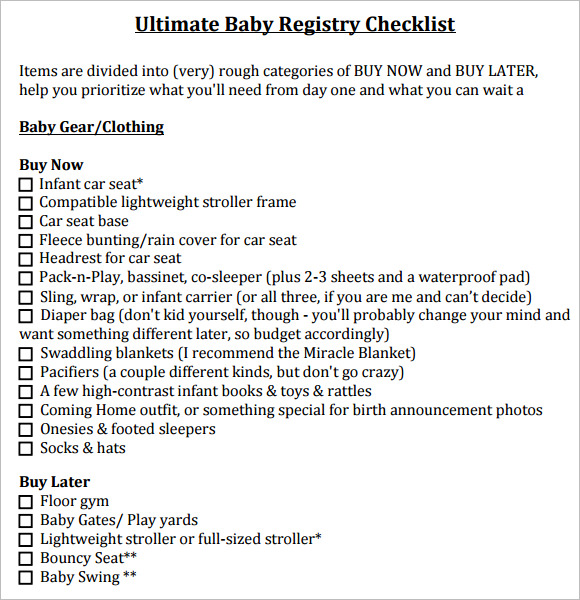 ultimate baby registry checklist