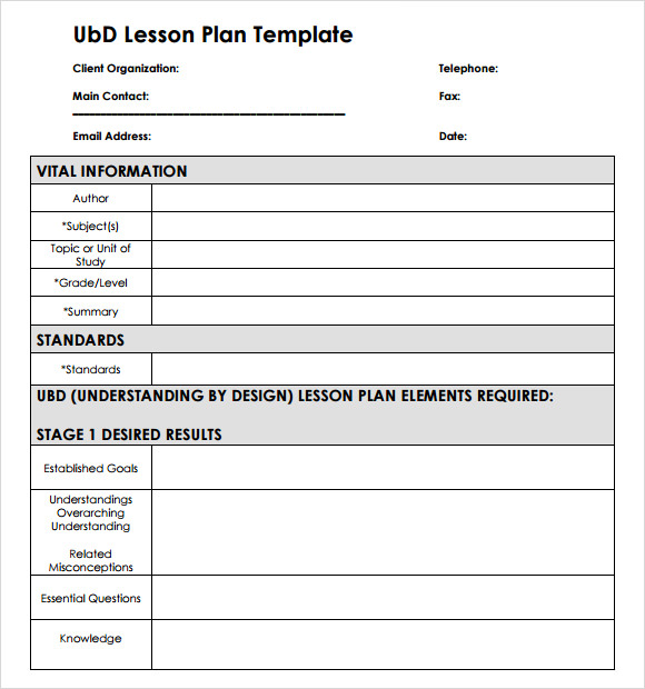 unit plan template ubd