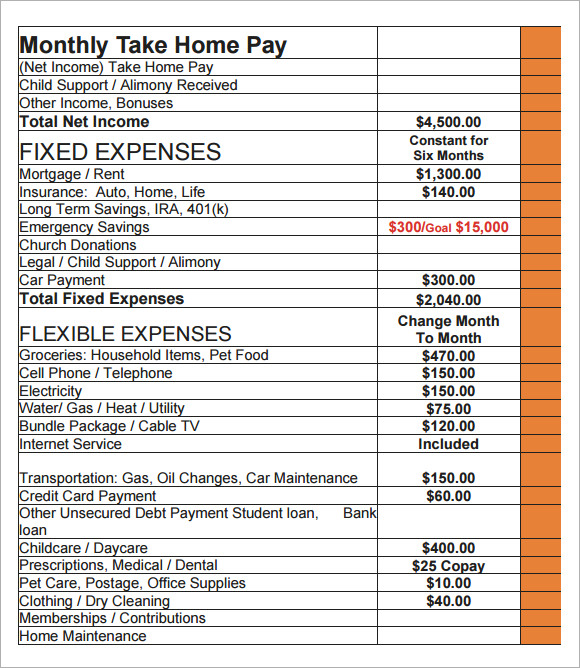  Household Budget Example Jordwise