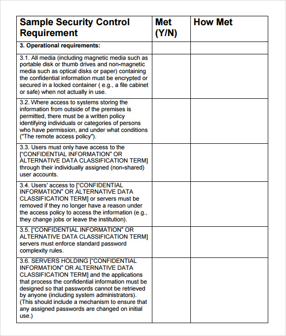 vendor assessment template