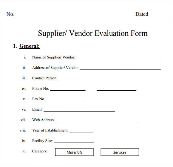 FREE 9 Vendor Evaluation Samples In Example Format