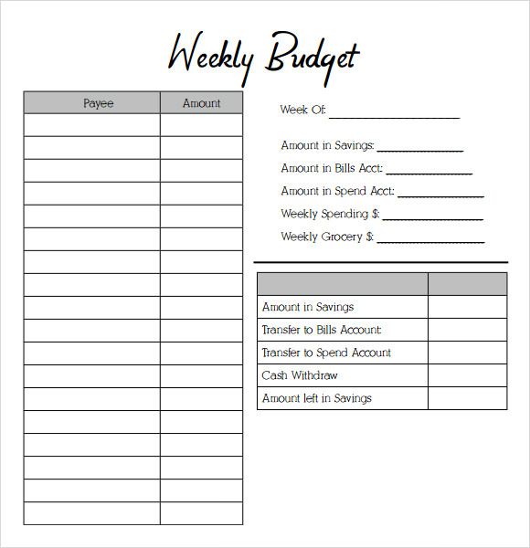 sample budget sample personal budget