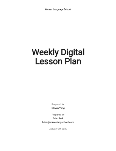 weekly digital lesson plan template