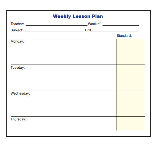 free printable daily lesson planner