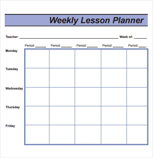 weekly multi period lesson plan template pdf