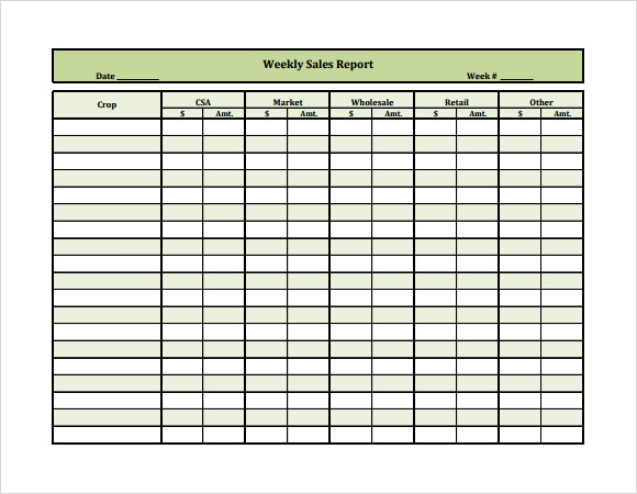 weekly sales report template