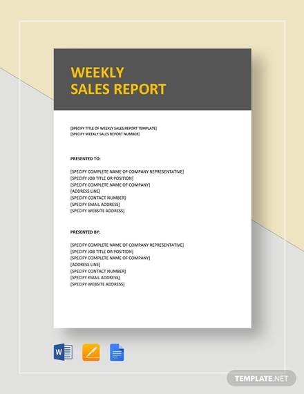 weekly sales report