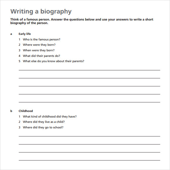 biography writing points