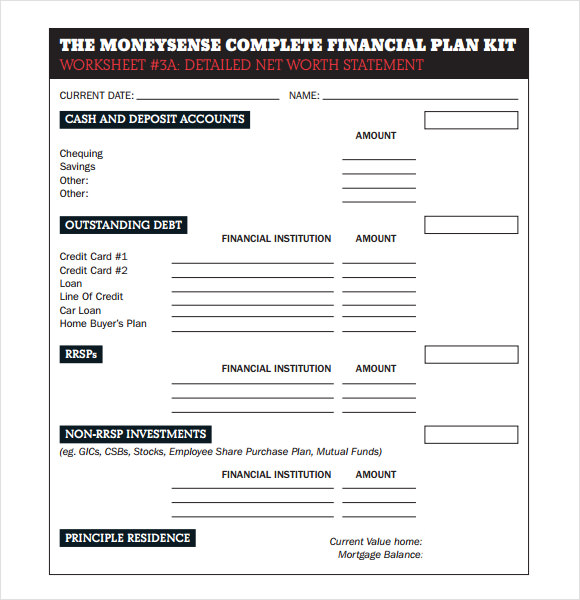 10+ Financial Plan Samples  Sample Templates