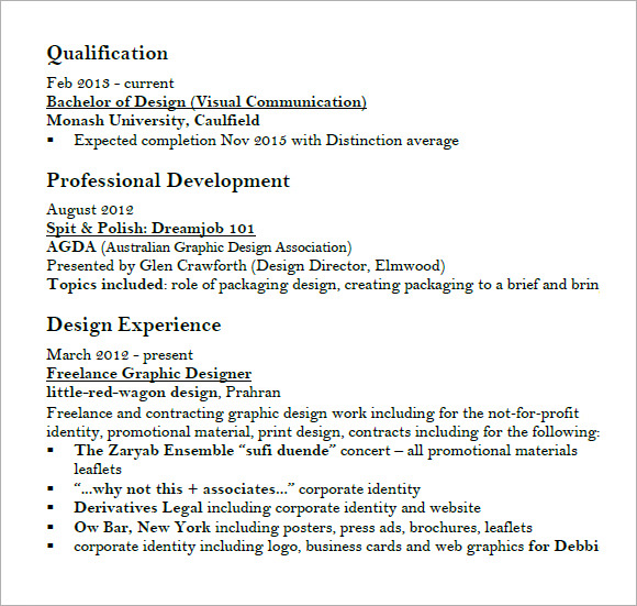 graphic design resume ideas