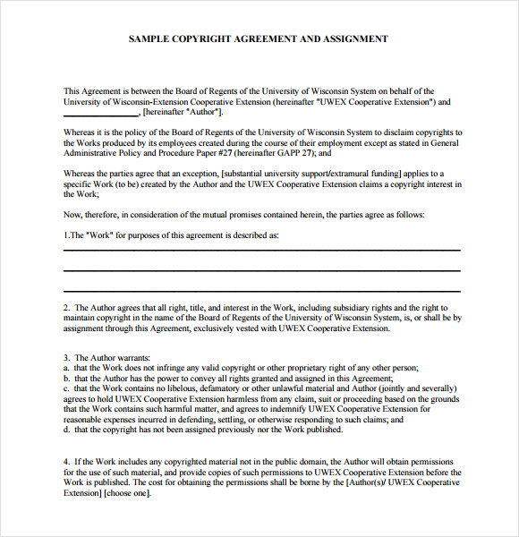 assignment of agreement format