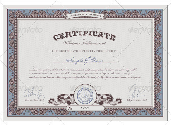 award certificate template word