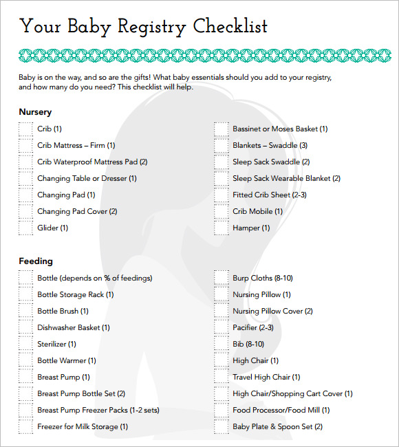 FREE 12+ Sample Baby Registry Checklists in Google Docs ...