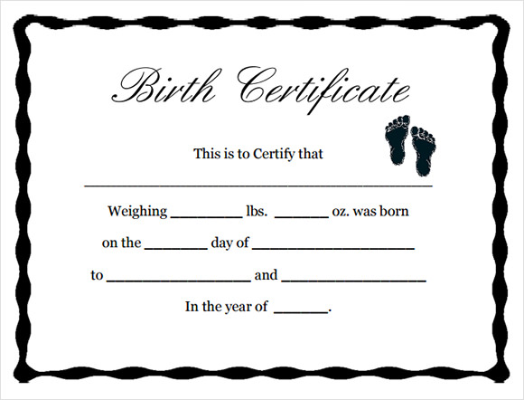 birth certificate template free