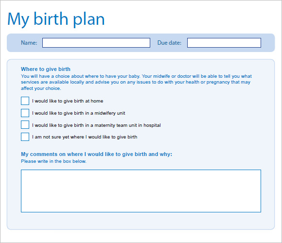 Birth Plan Template Nhs birth-plan-blank-form-nhs-choices-pregnancy-baby