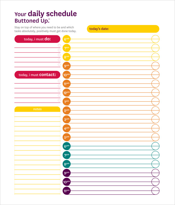 7 Daily Agenda Templates Free Samples Examples Format Sample