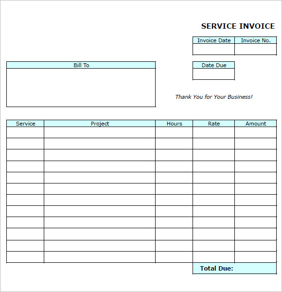 12 Service Invoice Templates In Free Samples Examples