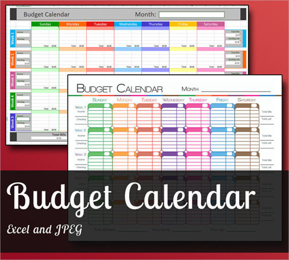 blank budget calendar