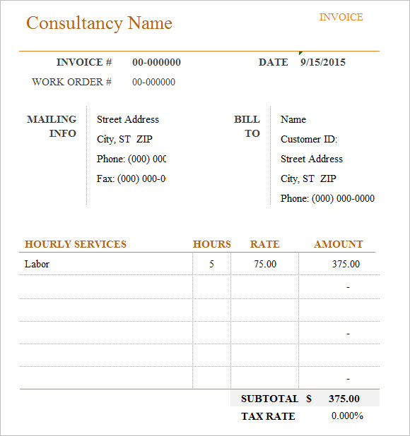 professional data entry invoice template