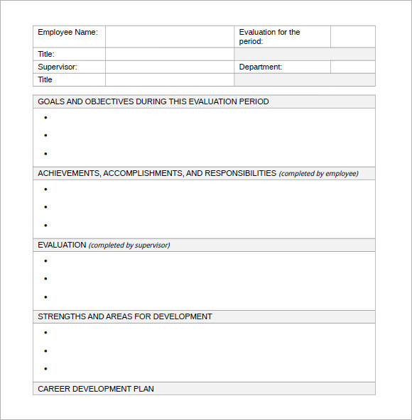 Free 9 Staff Evaluation Templates In Ms Word Pdf Hot Sex Picture 9992