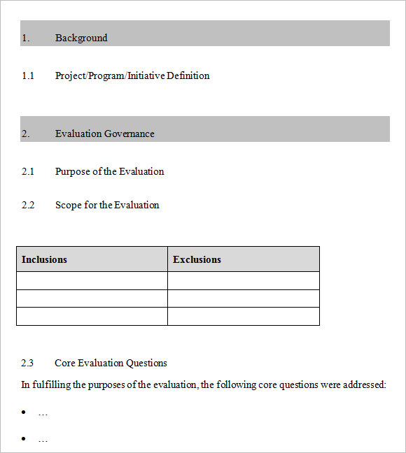 FREE 7+ Evaluation Plan Templates in MS Word PDF