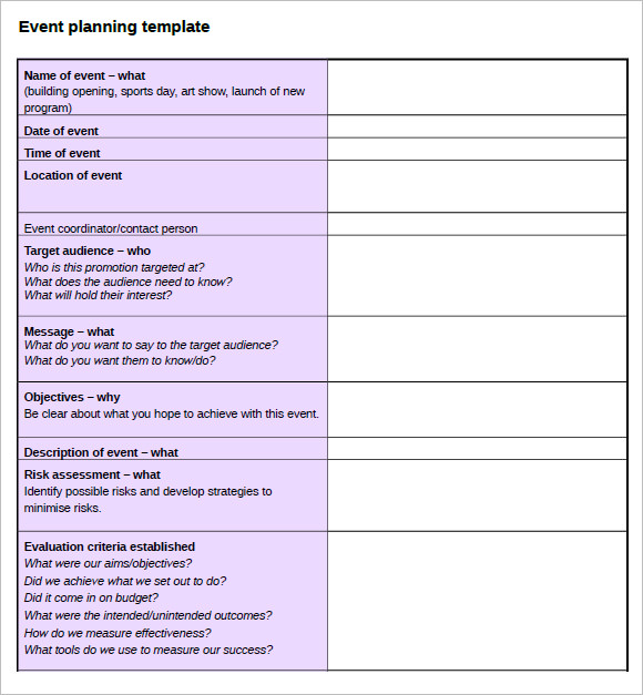 event planning template 1