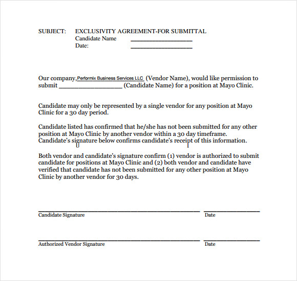 exclusive license sample agreement Agreement  Templates Sample Sample  Exclusivity Templates 7