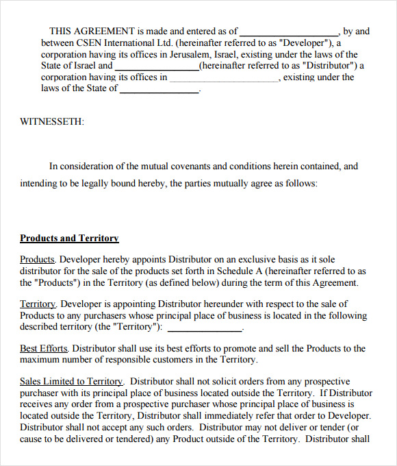 exclusivity agreement template free
