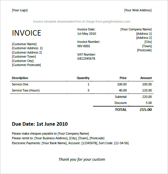 Free 8 Freelance Invoice Templates In Pdf Google Docs Google Sheets Excel Ms Word