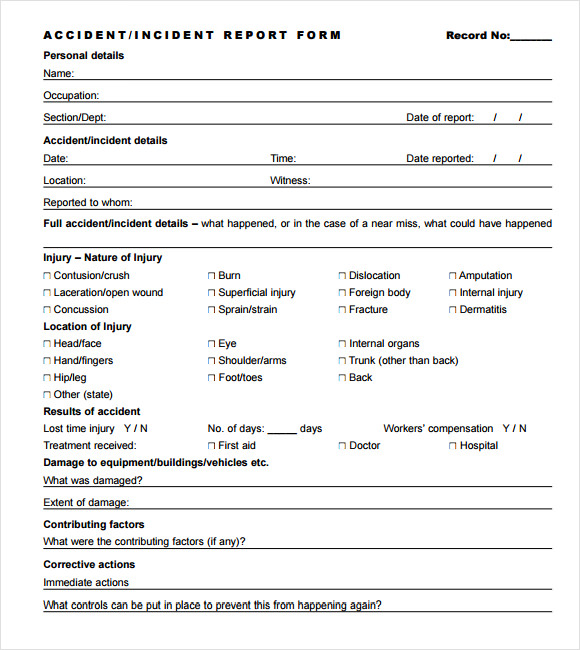 incident report template pdf