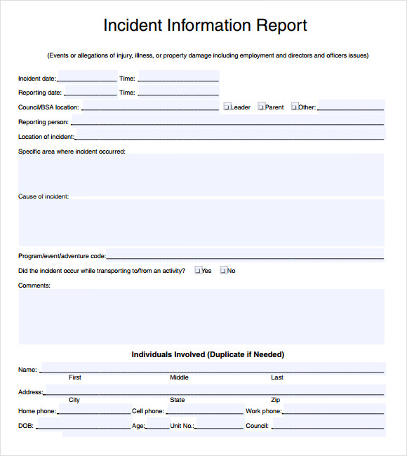 FREE 24+ Sample Incident Reports in Google Docs MS Word Apple Pages