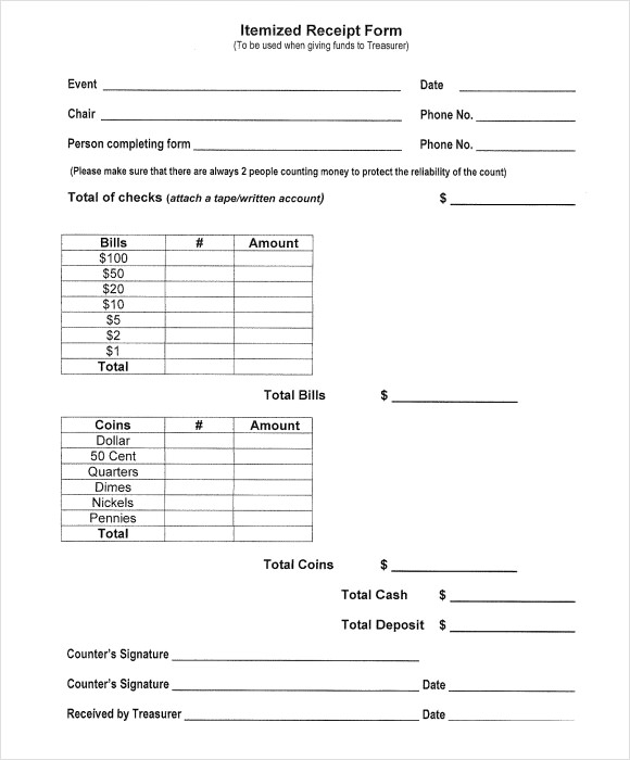 Sample Itemized Receipt Template – 9+ Free Documents in PDF