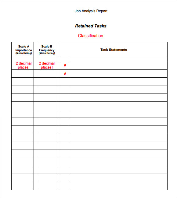 Analytical Report Template