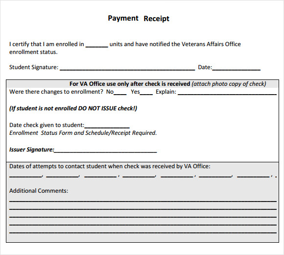 payment receipt printable