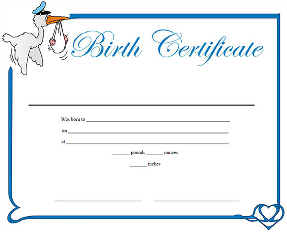 printable baby birth certificate