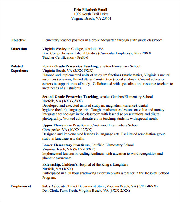 Sample refing resume