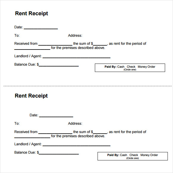 rent receipt template free